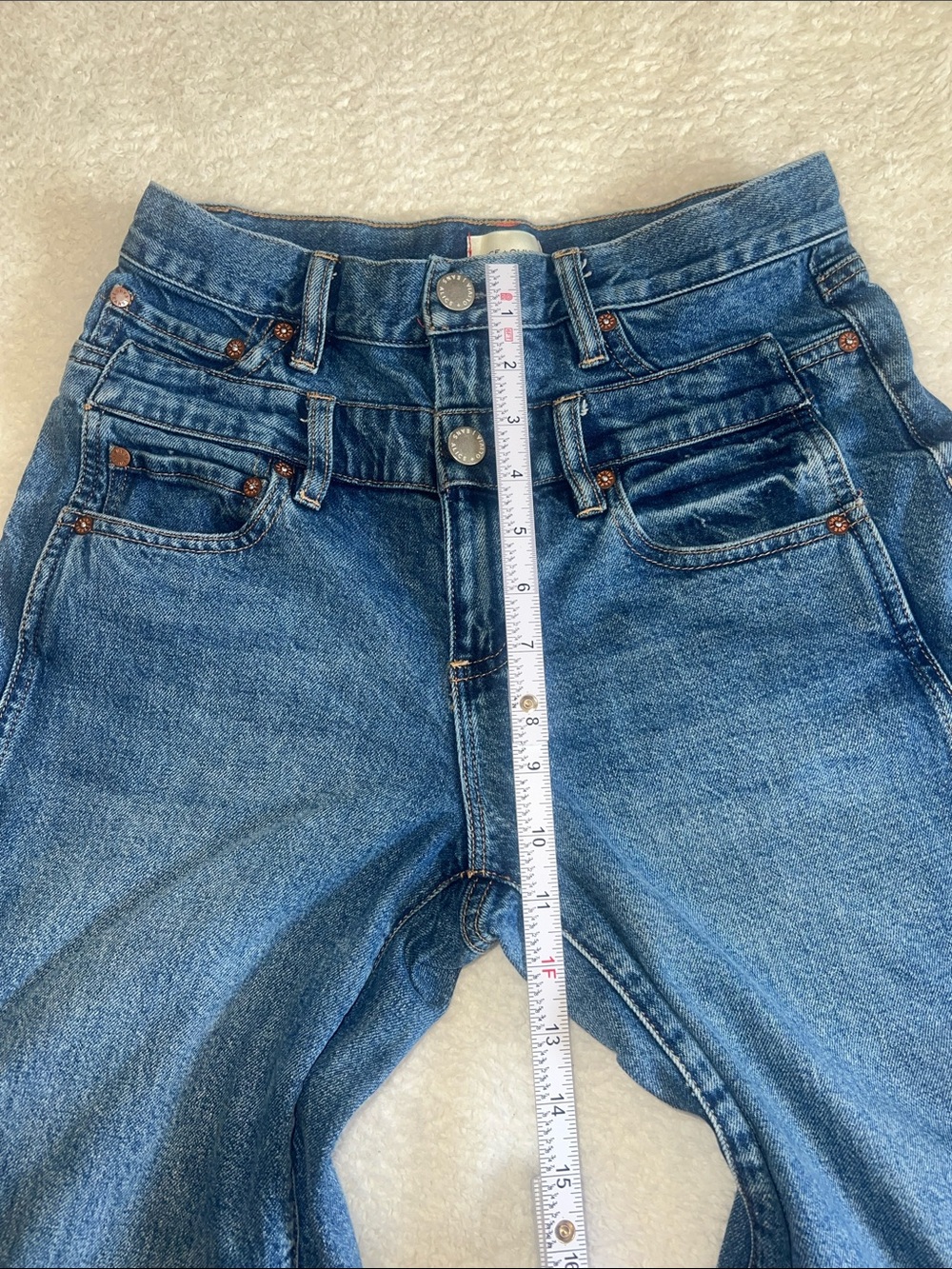 Alice + Olivia Double Waistband Wide Leg Jeans Brooklyn Blue Size 26 - Picture 5 of 12
